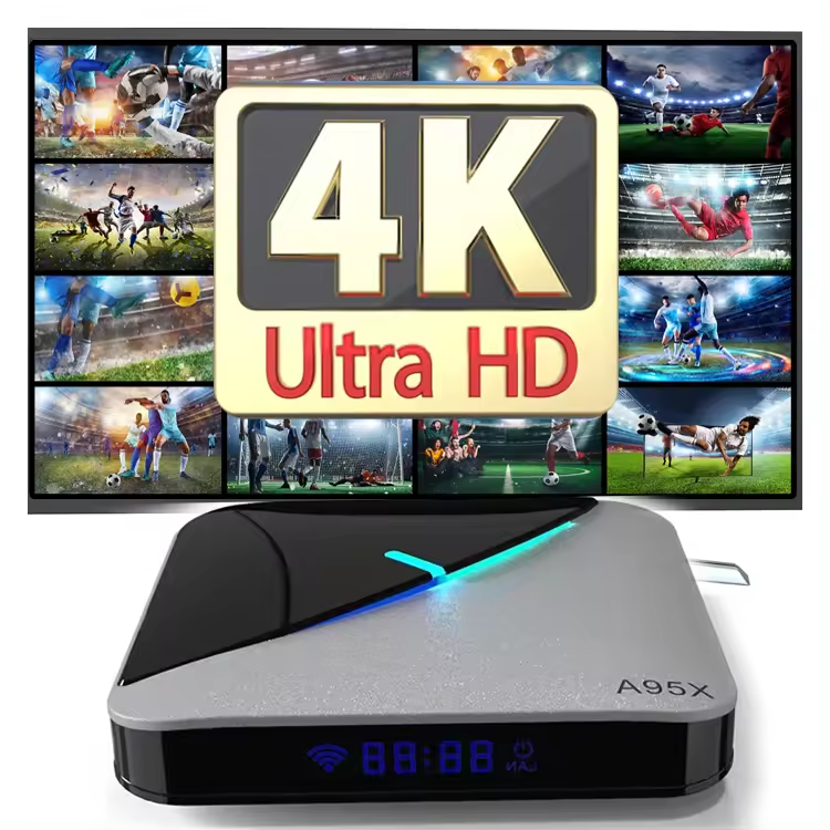 Full HD with Ip tv M3U interface custom 12 months card 4K video movie set-top box series custom panel testing