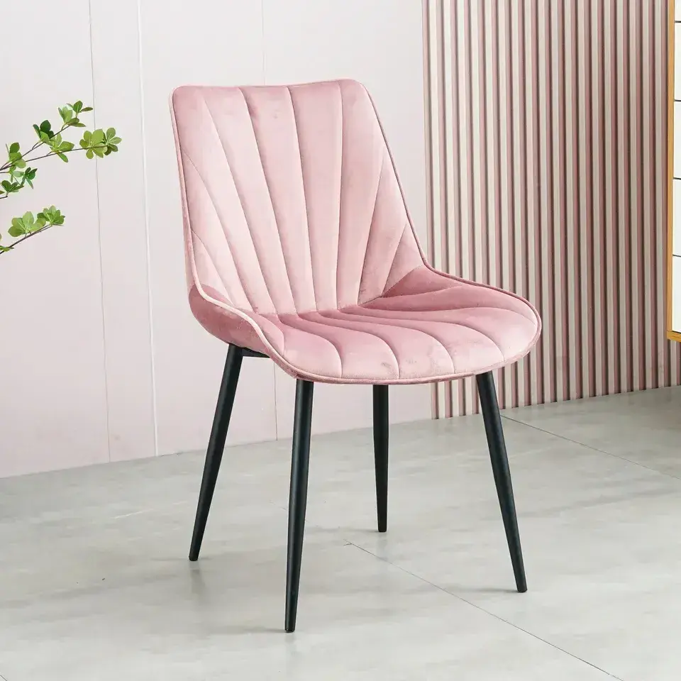 Home Furniture Luxury Velvet Restaurant Modern Design Nordic Upholstered Soft Fabric Dining Room Chairs For Restaurant