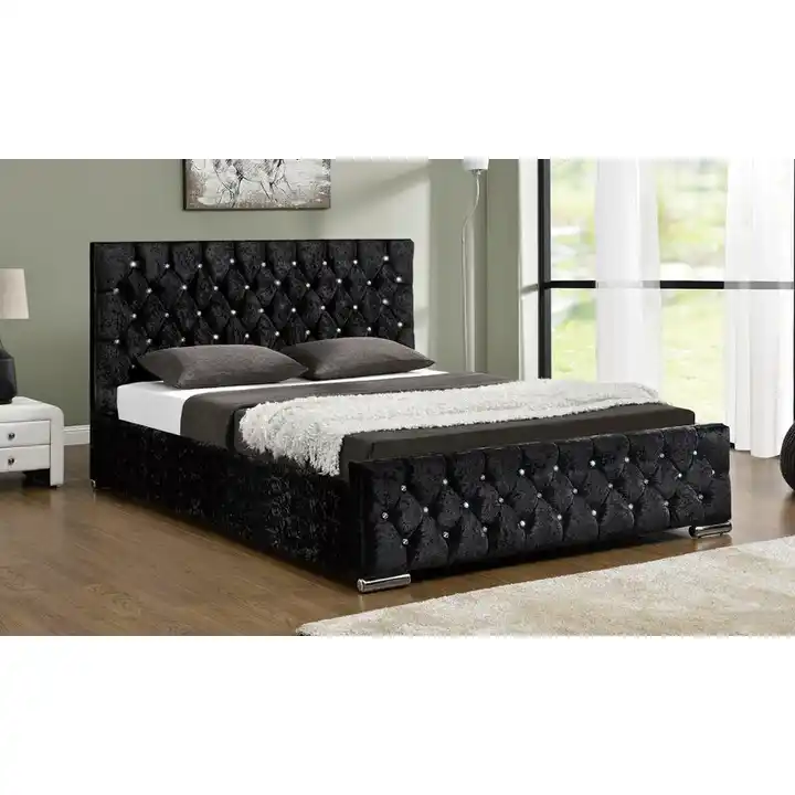 Free Sample Twin Storage Up-holstered Queen Single Double Luxury Lit Complet Cama Matrimonial King Size Bed With Storage