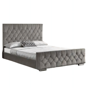 Luxury California Hotel Storage Modern Velvet Full Platform Single Double Twin King Queen Size Bed Frame with Storage Headboard