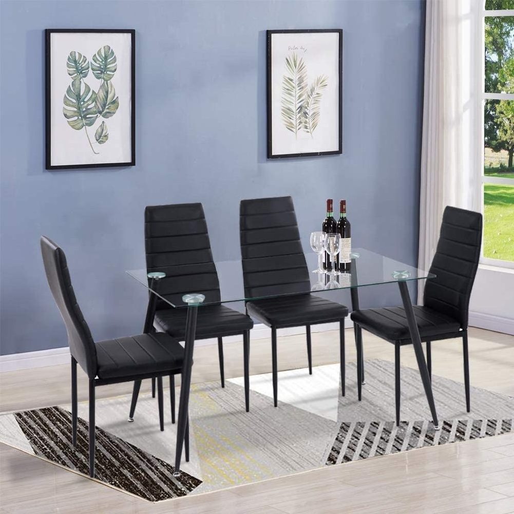 High quality cheap style restaurant furniture furniture living room dining room dinner glass dining table and chair set