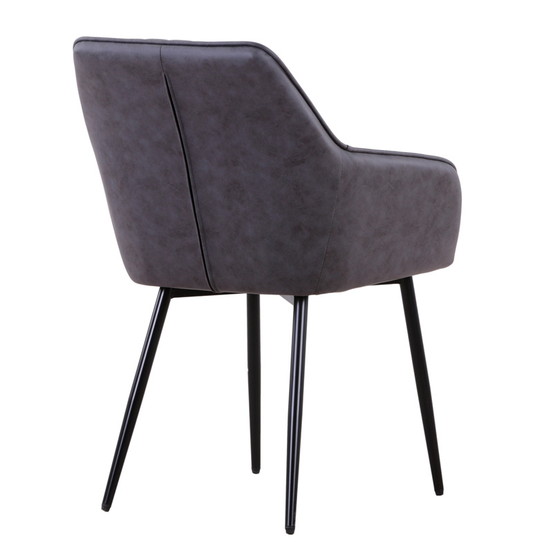 Modern Upholstered fabric Arm Dining Room Chairs With Metal Leg