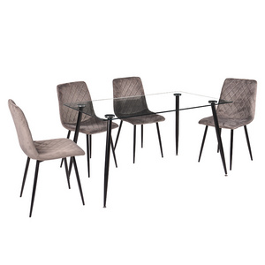 High quality cheap style restaurant furniture furniture living room dining room dinner glass dining table and chair set