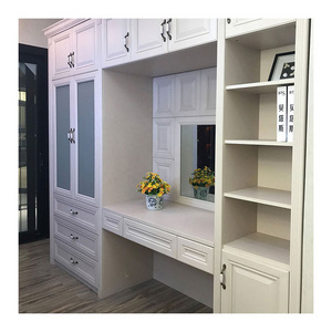 NICOCABINET White Clothes Wardrobe Bedroom Cabinets Closet with Mirror And Drawers