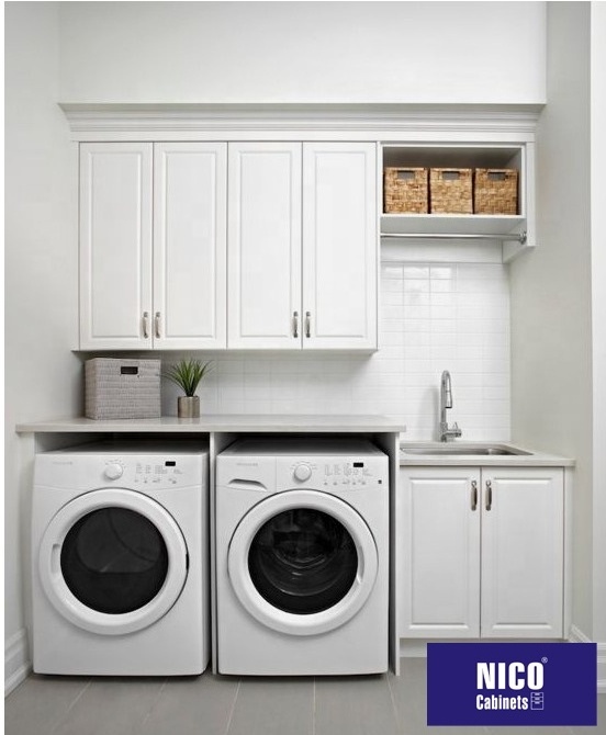 NICOCABINET Laundry Lacquer Storage Cabinets Clean Open Laundry Room Modern Smart Design