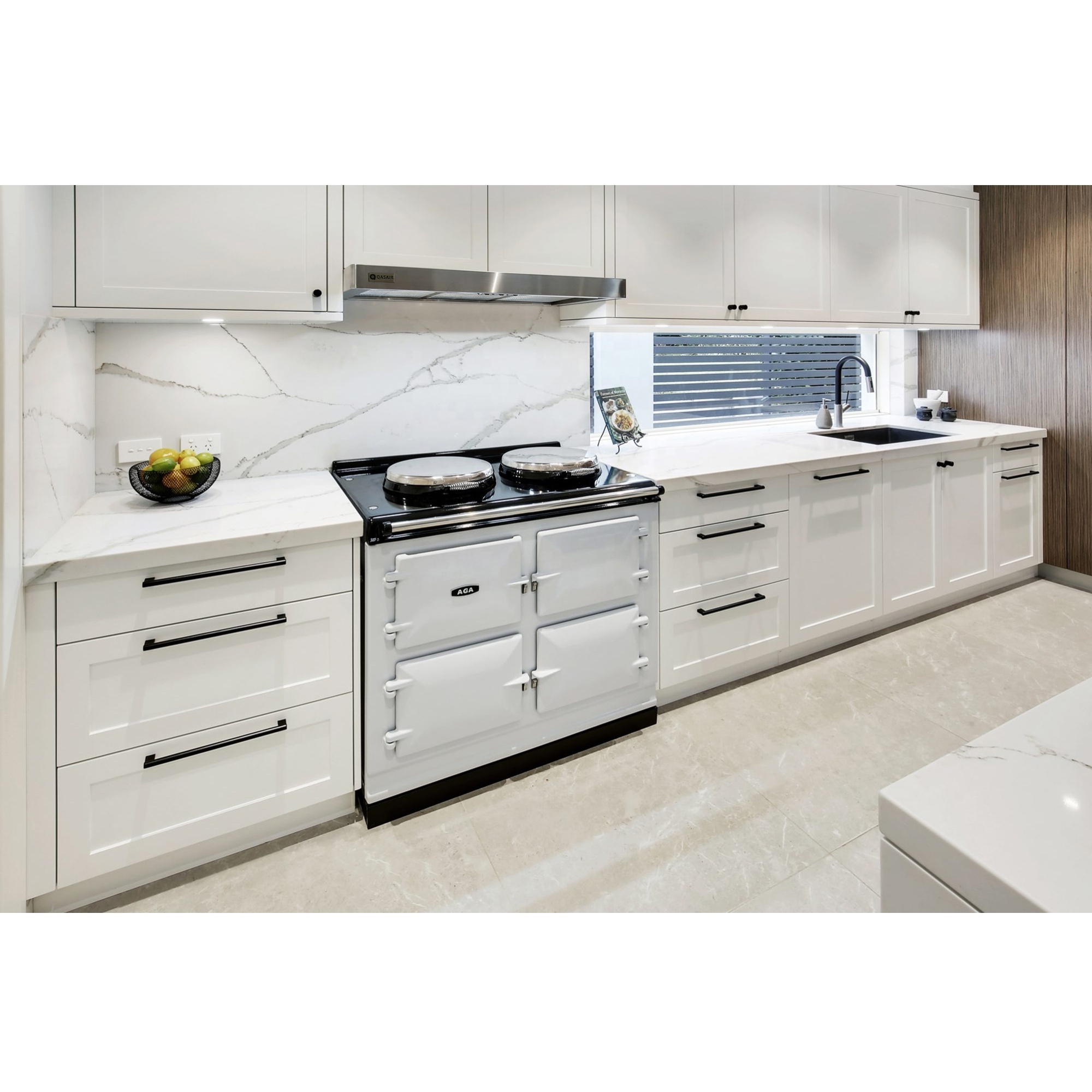 NICOCABINET  Modular Buit-in Large Modern Warm White Kitchen Cabinets with Pantry Design