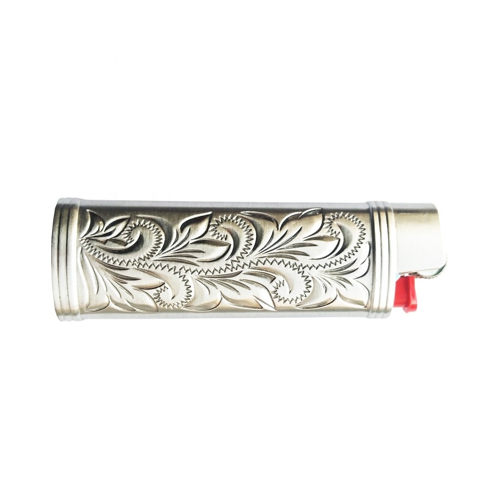 Customized Debossed logo Metal Lighter Case Lighter Cover Metal Lighter Sleeve