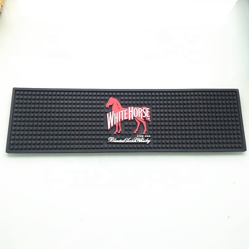 Personalized Custom Branded Rubber Silicon Beer Spill Bar Mat Led PVC Bar Mat