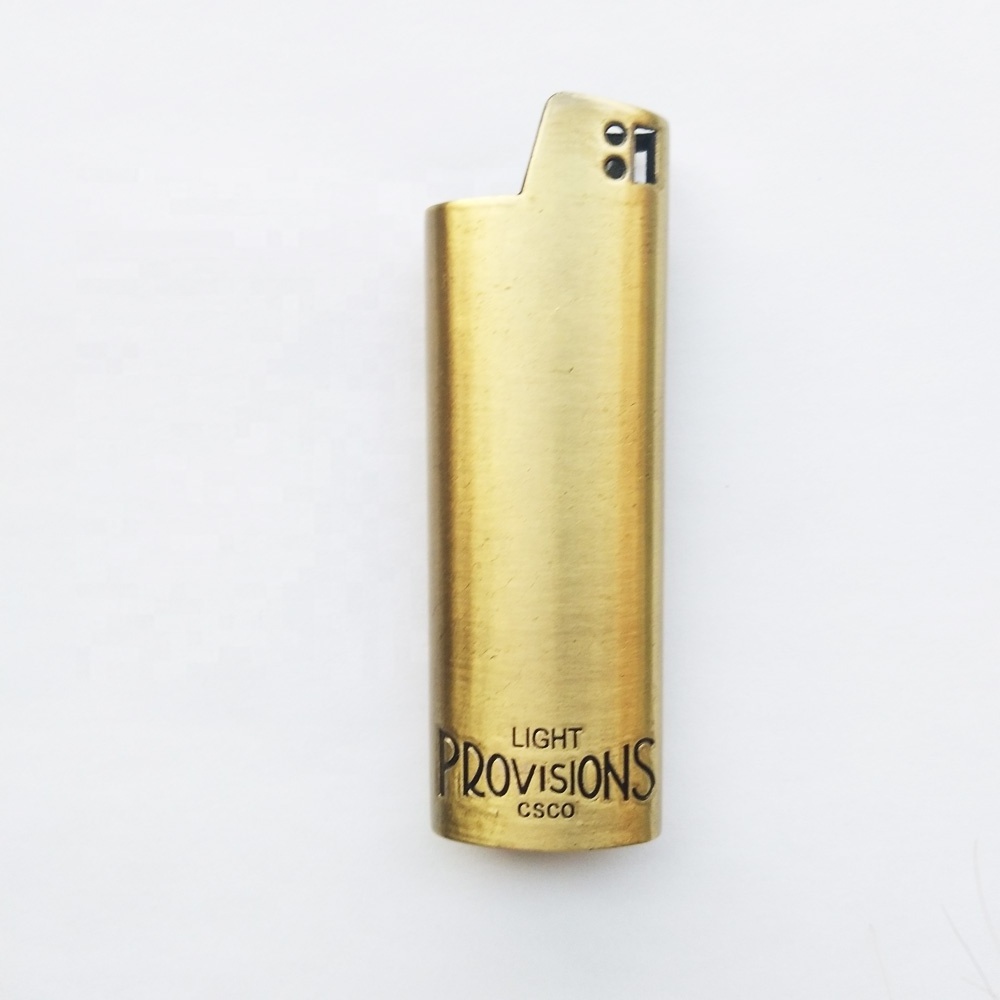 Zinc alloy Die Casting Logo Debossed Embossed Laser Engraving Design Metal Lighter Case for Lighter protect sleeve