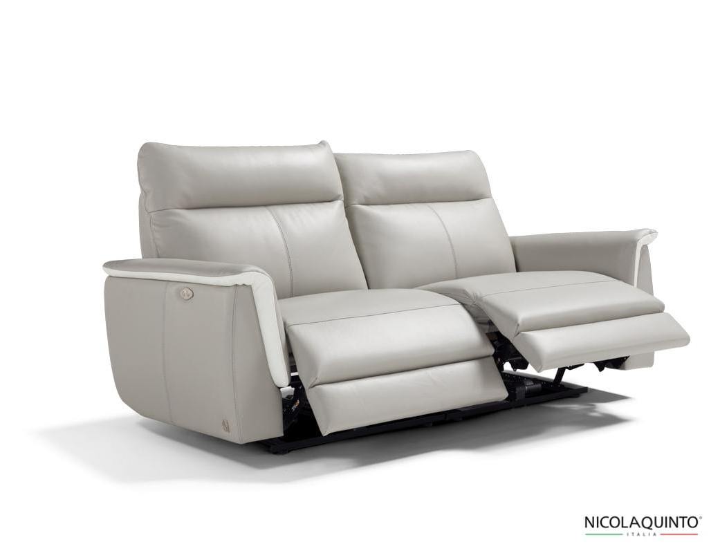 Best Italian Three Seater Sofa with Two Electric Recliner Two Motors Sofa Leather Upholstery