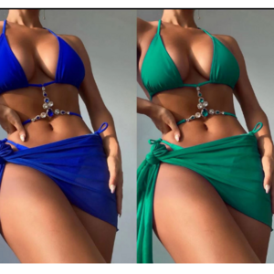 Bikini Swimsuits Girl Full Swimsuit Photo Indian Open for Women 2022 Open Sexy The New Solid Color Swimsuit, The Three-piece Nkl