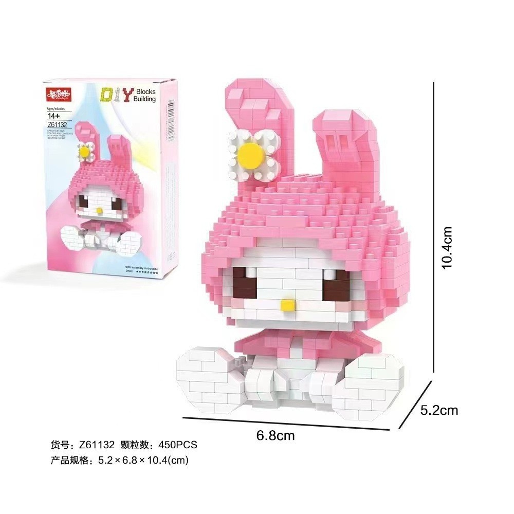 Strawberry bear princess blind box toys sanrioes hello kuromi kitty Building Blocks Sets kids toys