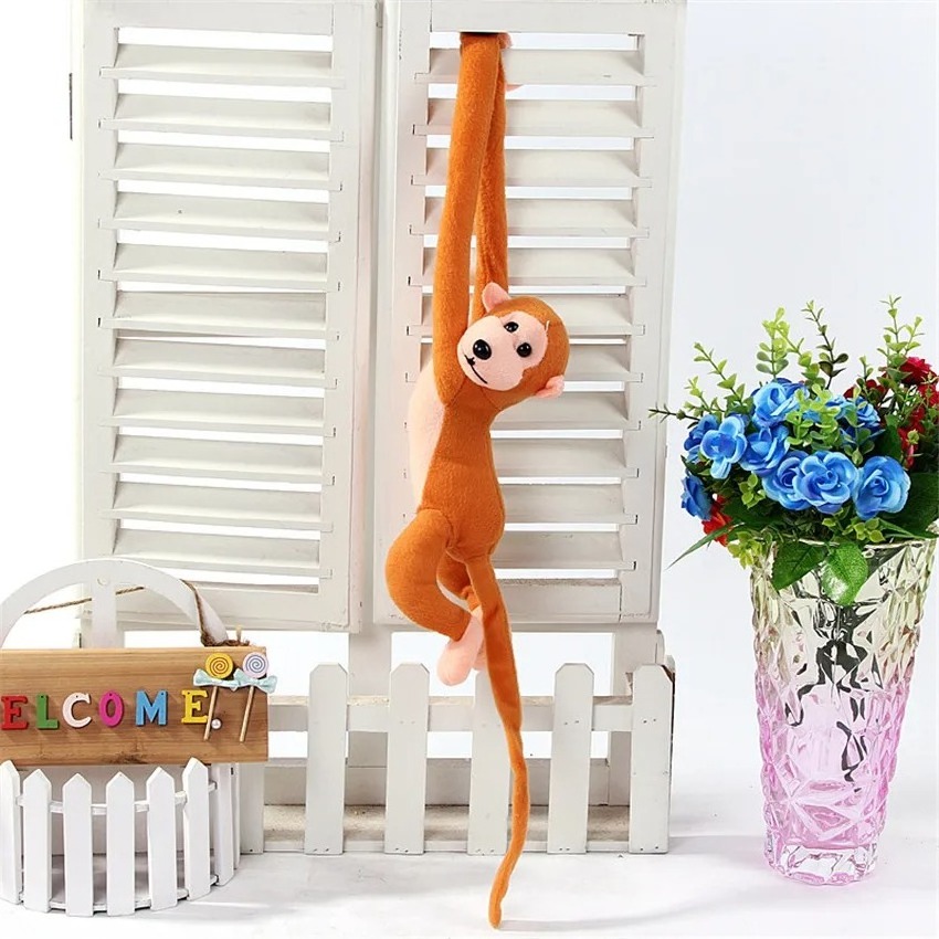 70cm  Colors Long Arm Monkey Plush Stuffed Doll Kids Cute Animal Plush Toys Creative Curtain Doll Hanging Monkey Curtain Strap