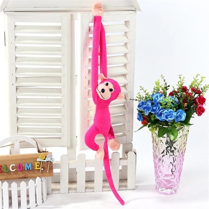 70cm  Colors Long Arm Monkey Plush Stuffed Doll Kids Cute Animal Plush Toys Creative Curtain Doll Hanging Monkey Curtain Strap