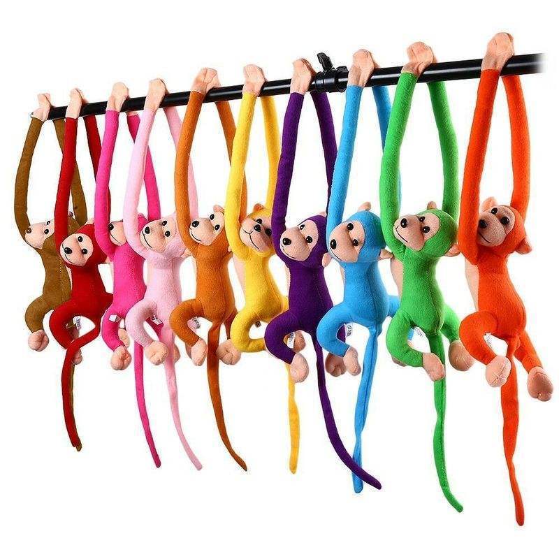 70cm  Colors Long Arm Monkey Plush Stuffed Doll Kids Cute Animal Plush Toys Creative Curtain Doll Hanging Monkey Curtain Strap