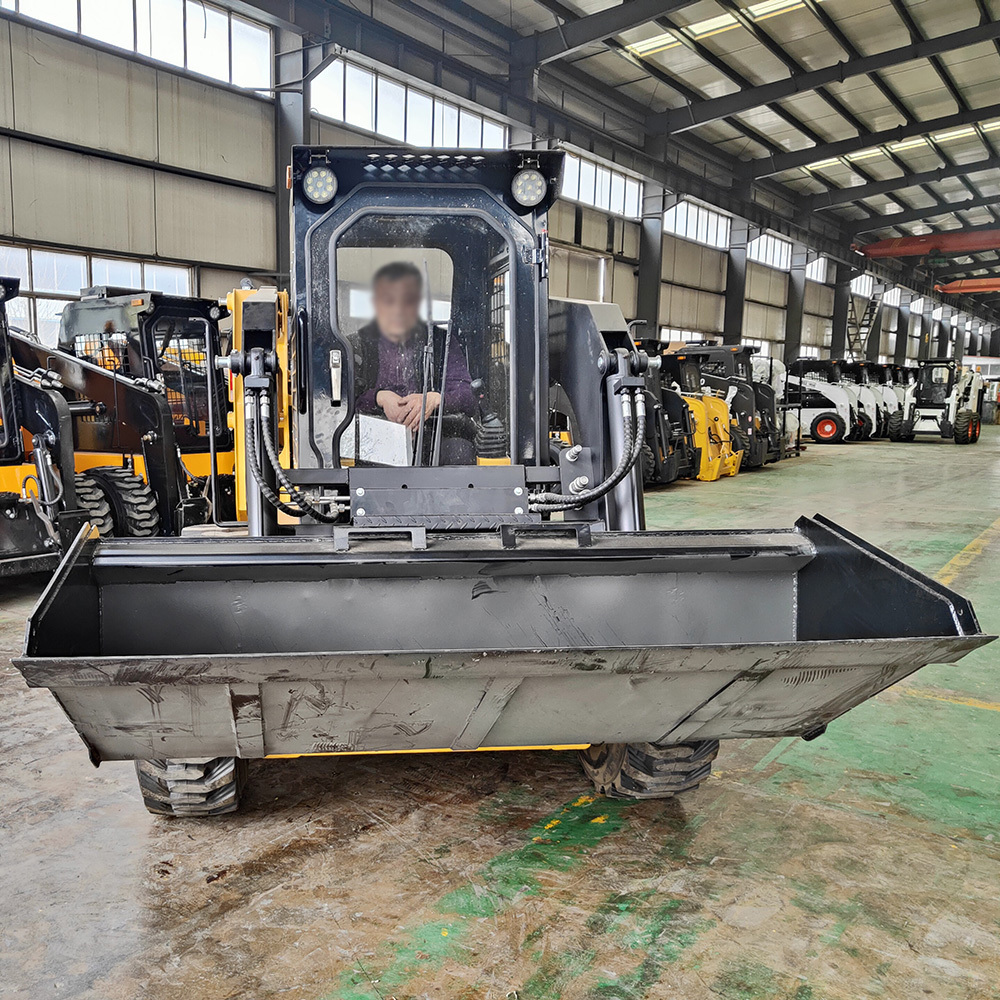 Shanghai Supply Construction Machinery Wheeled Mini Skid Steer Loader Diesel Power Quick Change Operation Attachments