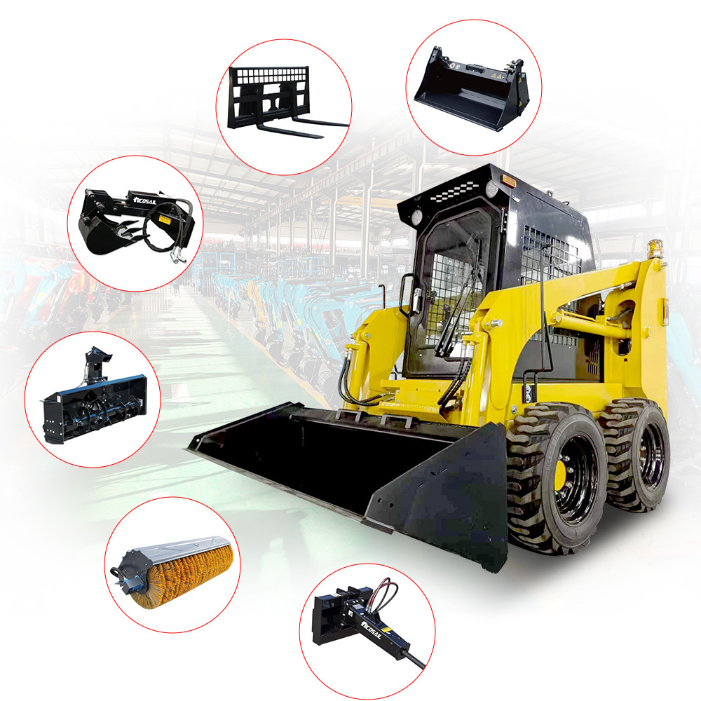 Free Shipping!!! EPA/EURO 5 Chinese skid steer loader walk behind crawler mini skid steer loader