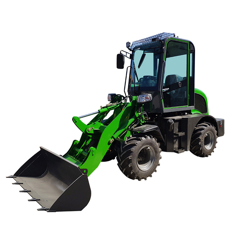 Used Mini Farm Front Wheel Loader Articulated with Electric Engine 5 Ton Rated Load with Bucket Attachment