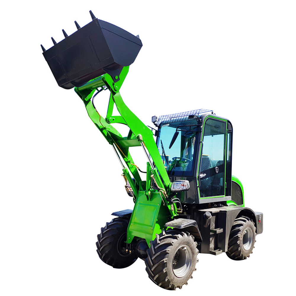 Used Mini Farm Front Wheel Loader Articulated with Electric Engine 5 Ton Rated Load with Bucket Attachment