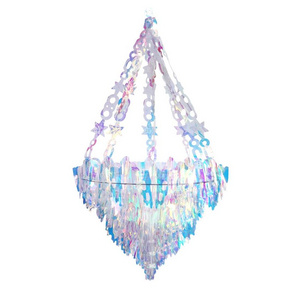 Nicro Iridescent Film Chandelier Ceiling Ornaments Home Hanging Party Decorations Wedding Ceiling Decor