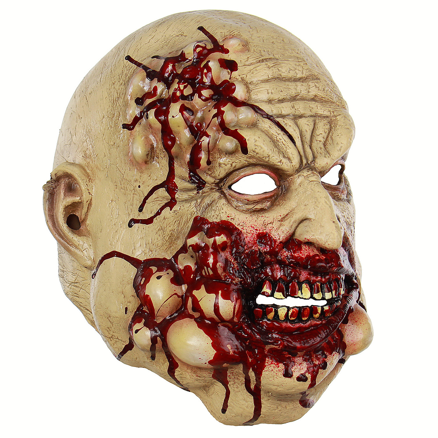 Nicro Butcher Bloody Latex Mask Headgear Realistic Chainsaw Massacre Killer Halloween Creepy Latex Party Mask Full Head Mask