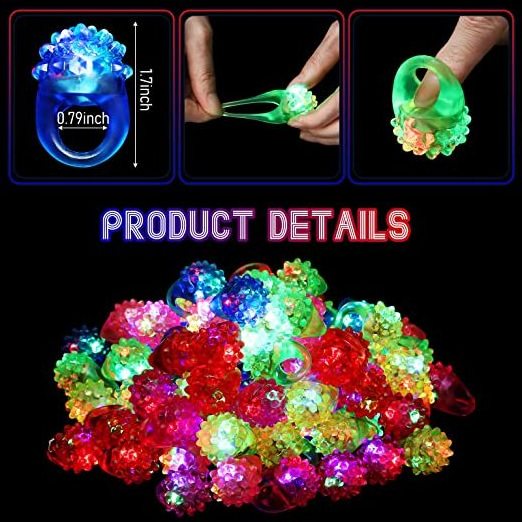 Nicro Glow Party Favor In The Dark Led Ring Blinking Toys Halloween Party Supplies Jelly Rubber Luminous Flash Finger Ring