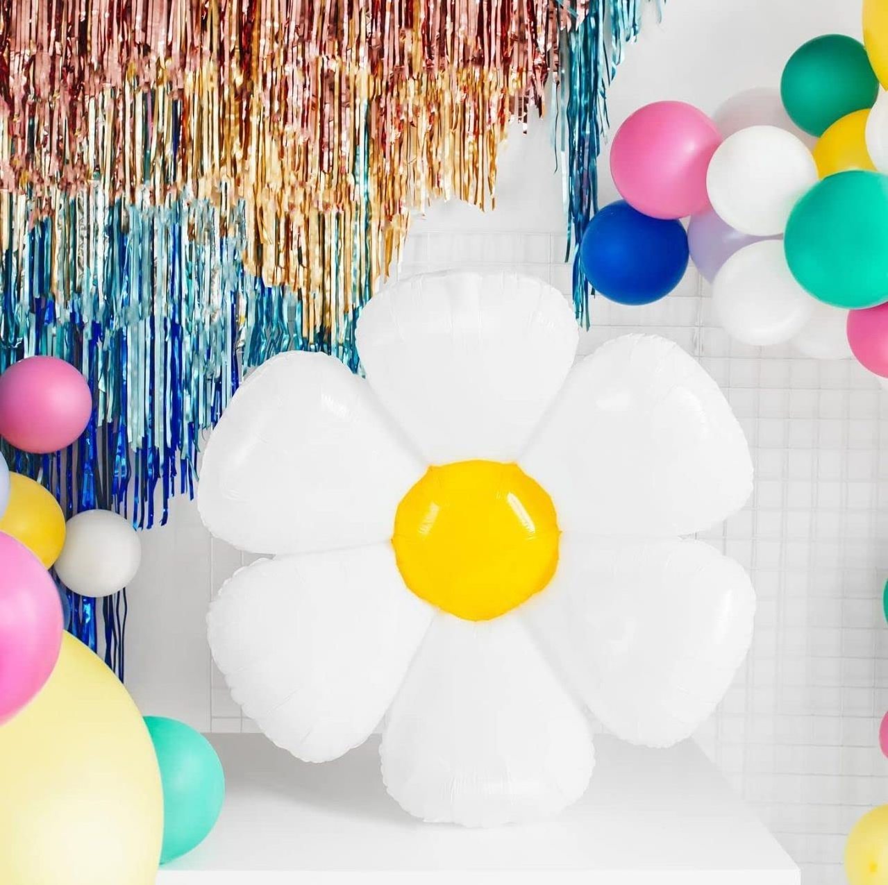 Nicro Daisy Summer Baby Girl Baby Shower Happy Birthday Party Backdrop Decoration Macaron Confetti Latex Balloon Arch Stand