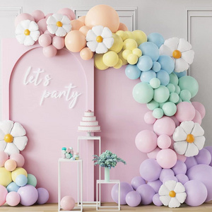 Nicro Daisy Summer Baby Girl Baby Shower Happy Birthday Party Backdrop Decoration Macaron Confetti Latex Balloon Arch Stand