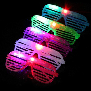 Nicro Fashion Luminous Light Up Led Glasses Christmas Light Shutter Style Party Neon Party Supplies Glow In Dark Sunglasses