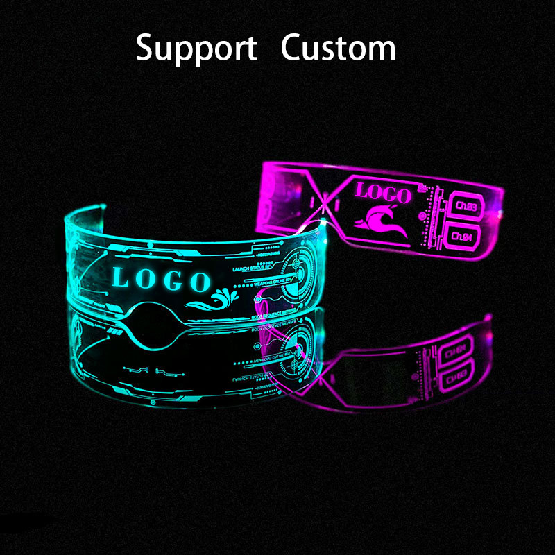 Nicro Cool Party Decor Led Glasses El Wire Neon Party Luminous Led Foldable Light Up Glasses DJ Halloween Party Decoration