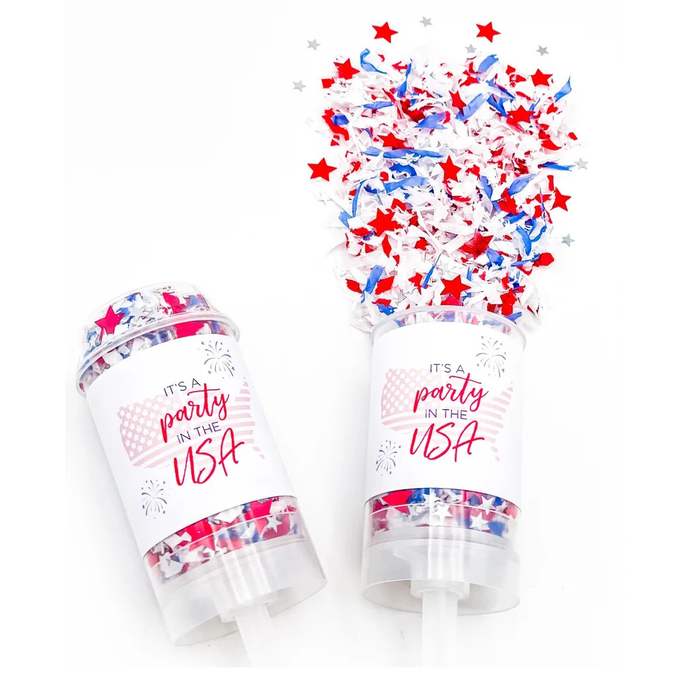 Nicro Patriotic America Party Favors Independence Day Biodegradable Celebration 4th Of July Party Tissue Push Confetti Poppers