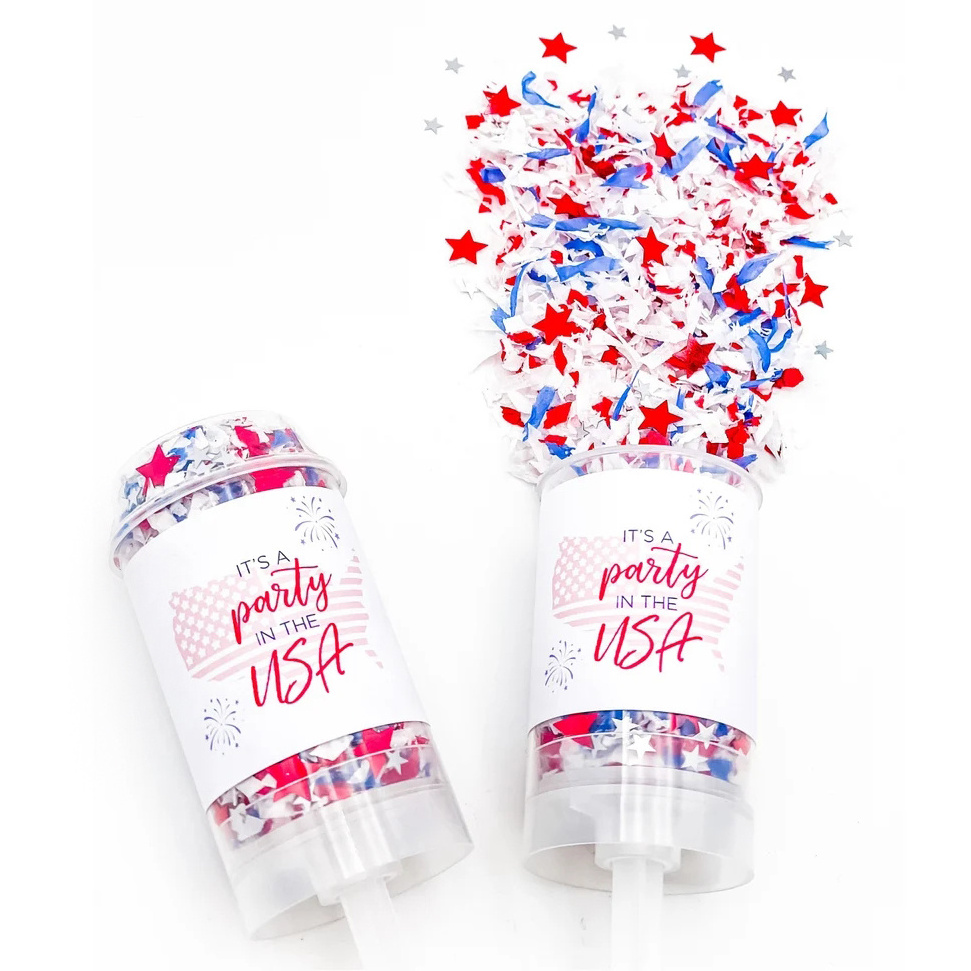 Nicro Patriotic America Party Favors Independence Day Biodegradable Celebration 4th Of July Party Tissue Push Confetti Poppers