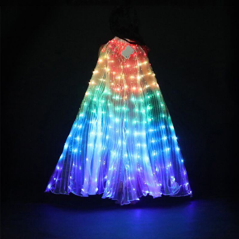 Nicro Kids Party Dress up Fairy Cosplay Luminous Brighter Rainbow Led Light Stage Halloween Wings Costume Dance Props Clothes