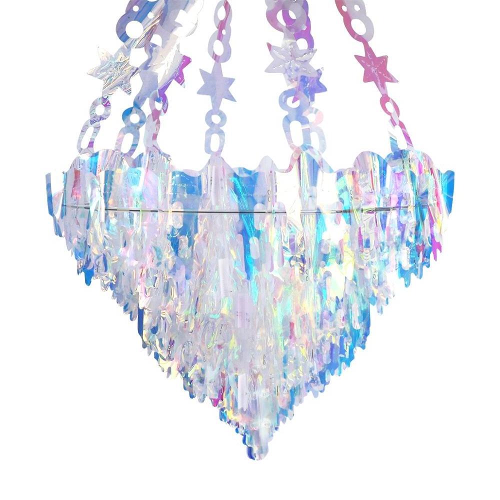 Nicro Iridescent Film Chandelier Ceiling Ornaments Home Hanging Party Decorations Wedding Ceiling Decor