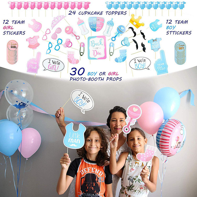 Nicro Gender Reveal Confetti Balloon Banner Baby Shower Decoration Kit