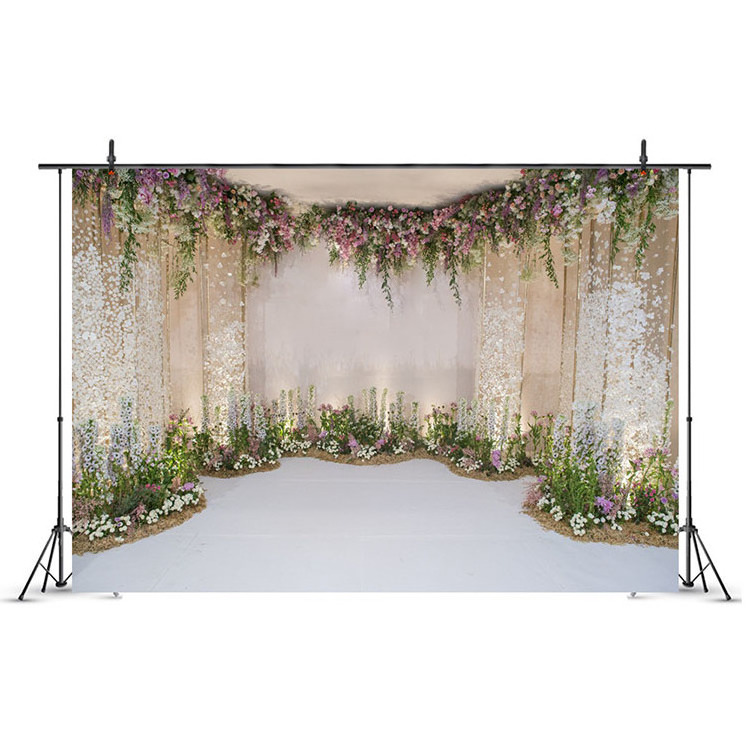 Nicro Photo Studio Wedding Floral Flower Wall Decoration Backdrop Curtain Cheap Wedding Backdrops Decoration For Wedding Event