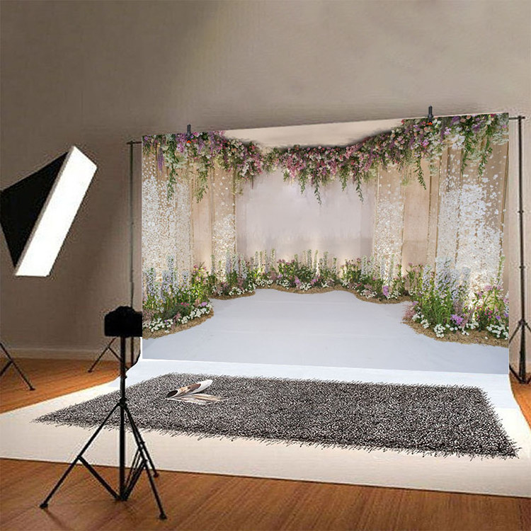 Nicro Photo Studio Wedding Floral Flower Wall Decoration Backdrop Curtain Cheap Wedding Backdrops Decoration For Wedding Event