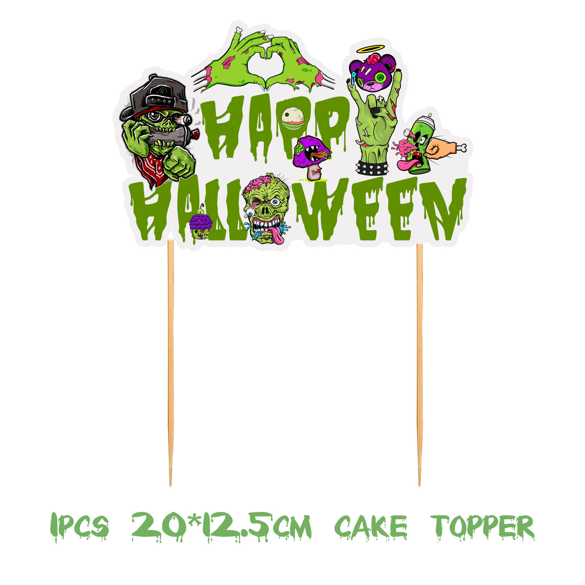 Nicro Halloween Theme Terror Zombie Party Supplies Happy Halloween Banner Balloon Cake Topper Halloween Party Decoration