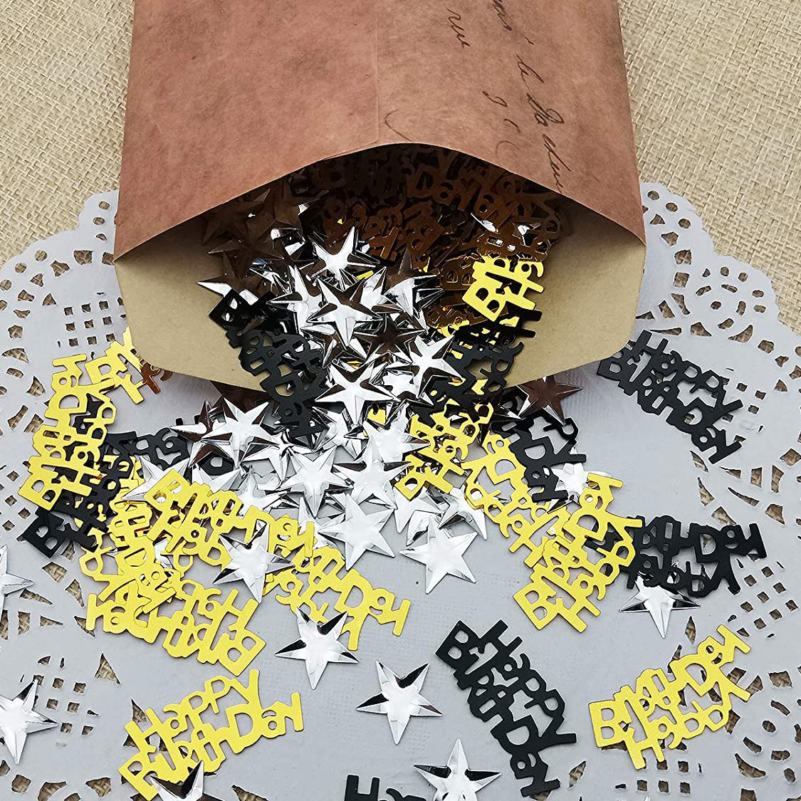 Nicro Custom Shape 10g Bag Circle Metallic Star Confetti Happy Birthday Party Table Decoration Gold Foil Tissue Paper Confetti