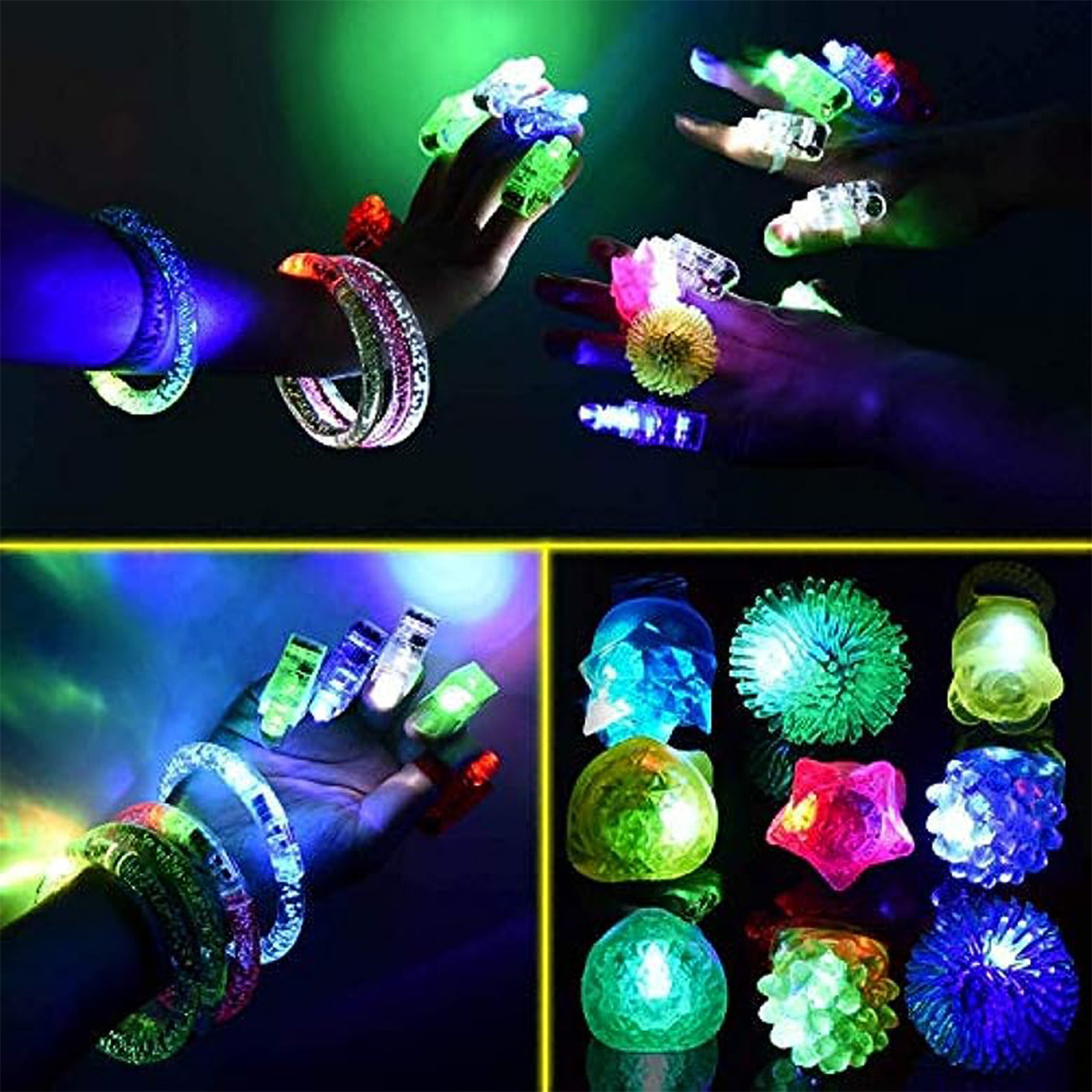 Nicro Led Light Up Toys Party Favors Glow in the Dark Party Supplies Light Decoration Fashion Luminous Light Up Fluorescents Set