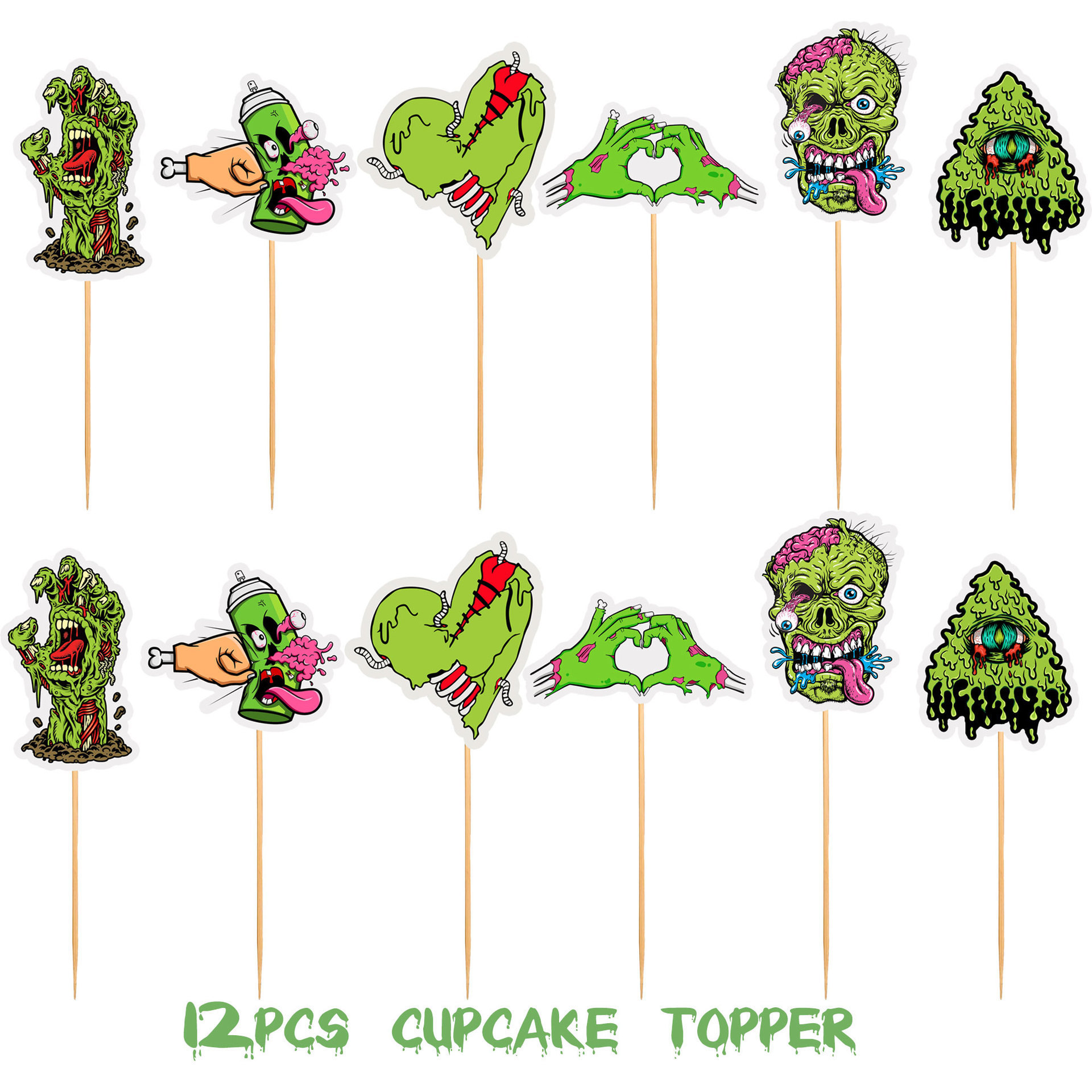 Nicro Halloween Theme Terror Zombie Party Supplies Happy Halloween Banner Balloon Cake Topper Halloween Party Decoration