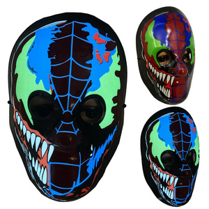 Nicro Wholesale Glow Luminous Red Blue Black Anime Cosplay Masquerade Party Carnival Rave Halloween Scary Party Led Face Mask