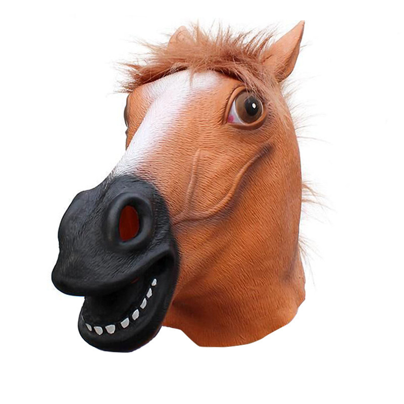 Nicro Diversified Animal Mask Customize Creepy Scary Dress Up Halloween Cosplay Party Costume Latex Alien Horse Full Headpy Mask