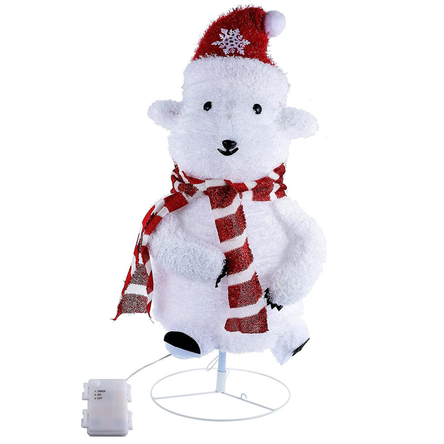 Nicro Porch Waterproof Garden Outdoor Yard Lawn Ornament Collapsible Tinsel Polar Bear Foldable Christmas Motif Light Decoration