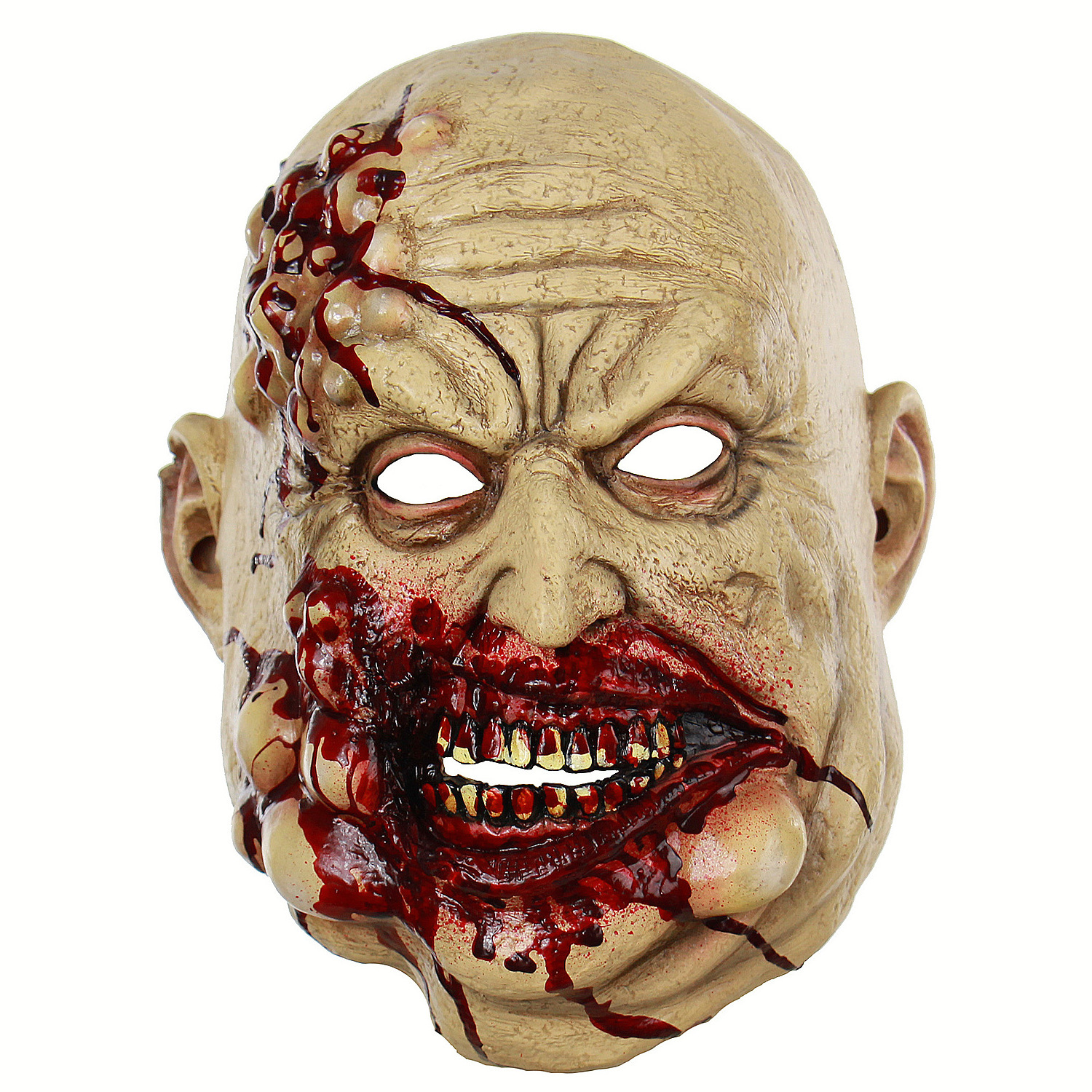 Nicro Butcher Bloody Latex Mask Headgear Realistic Chainsaw Massacre Killer Halloween Creepy Latex Party Mask Full Head Mask