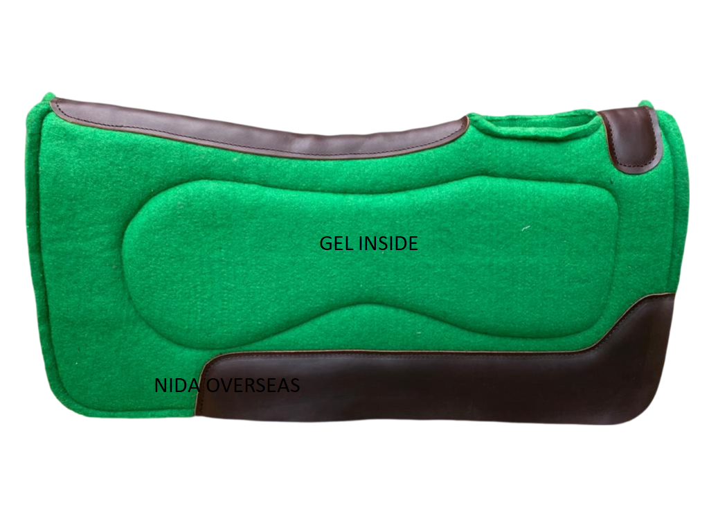 Western Equestrian High Quality Wool Felt With Gel Contoured 32 x32 Standard Western Horse saddle Pad