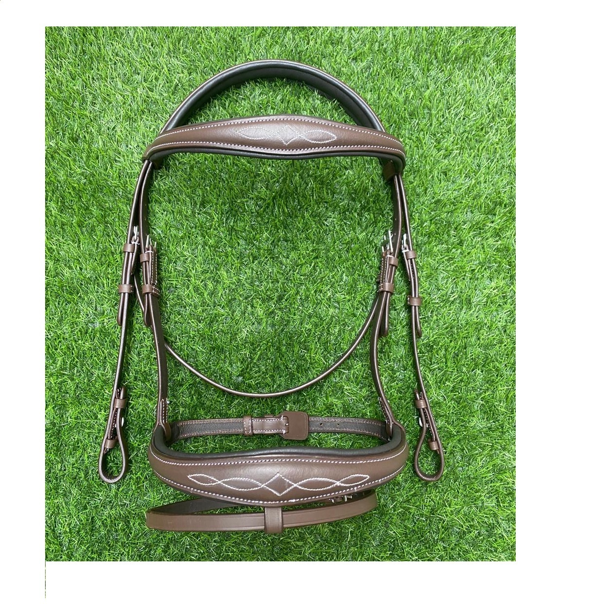 Equine High Quality Leather Anatomical Fancy Jumping Bridle With Raised Browbands and Noseband Fancy Stitched horse equipment