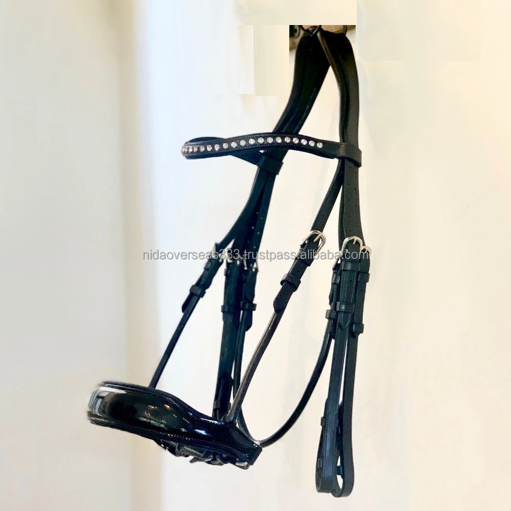 Premium Quality Vegetable Drum Dyed Leather Horse Anatomic Snaffle Rolled Bridle With Soft Leather Padding / horse equipment