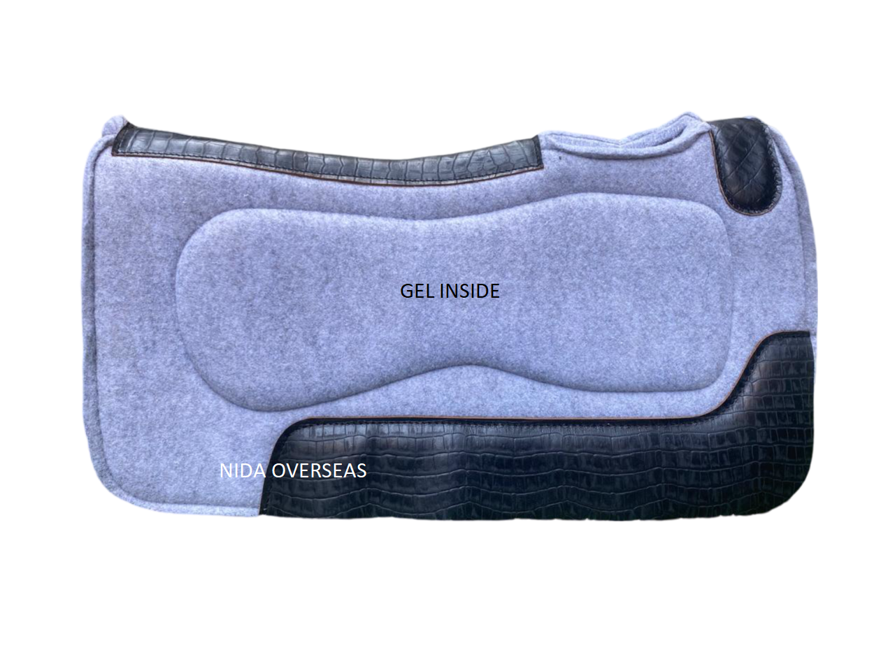 Western Equestrian High Quality Wool Felt With Gel Contoured 32 x32 Standard Western Horse saddle Pad