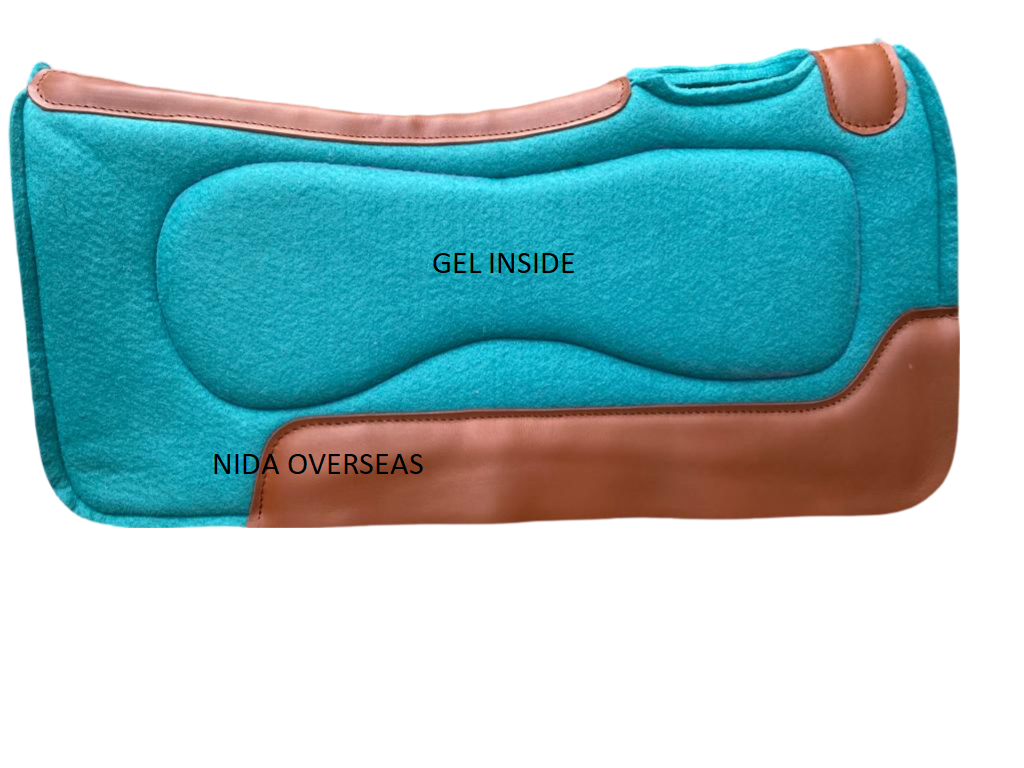 Western Equestrian High Quality Wool Felt With Gel Contoured 32 x32 Standard Western Horse saddle Pad